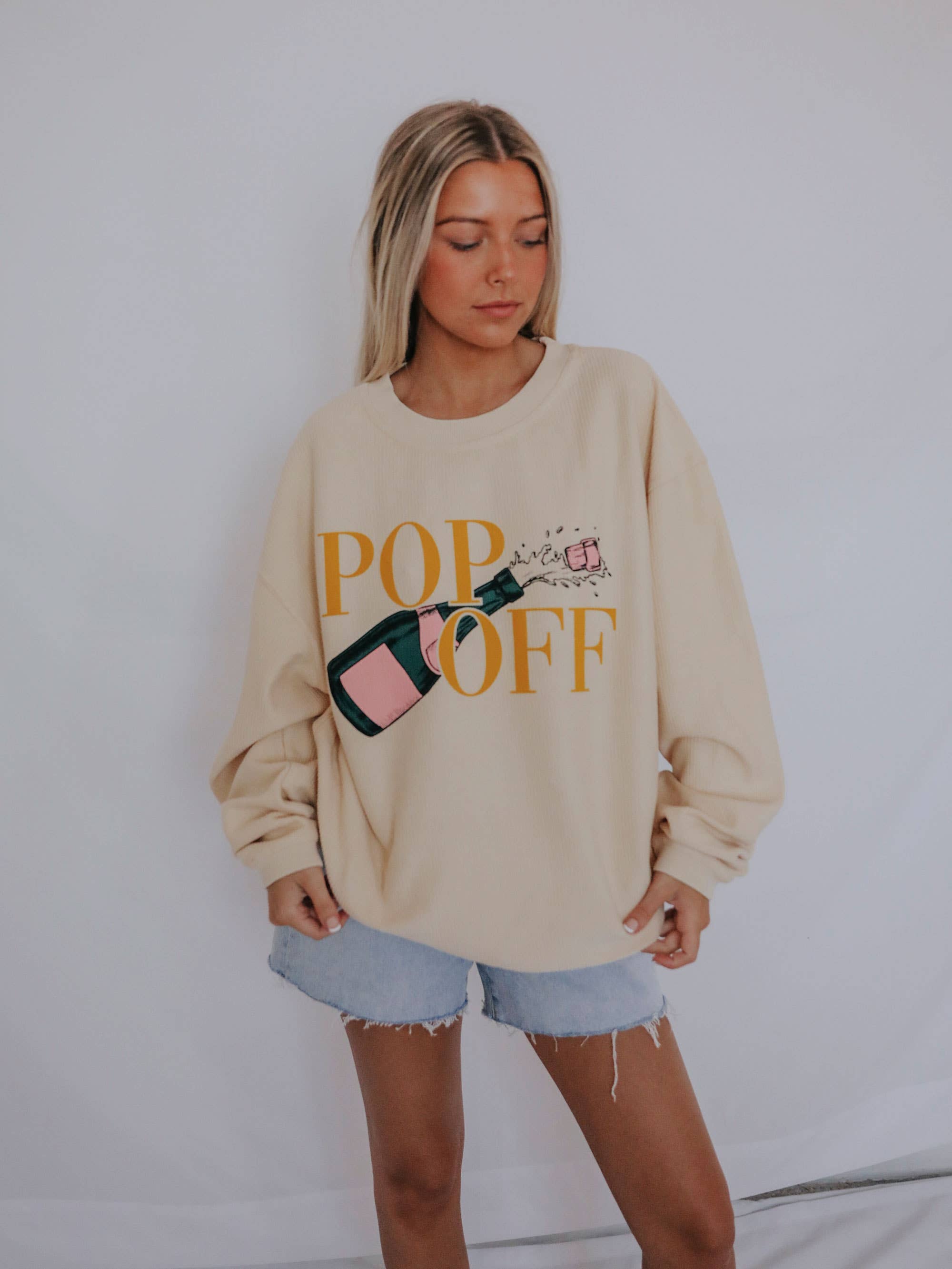 Kristin – Pop Off Corded Sweatshirt