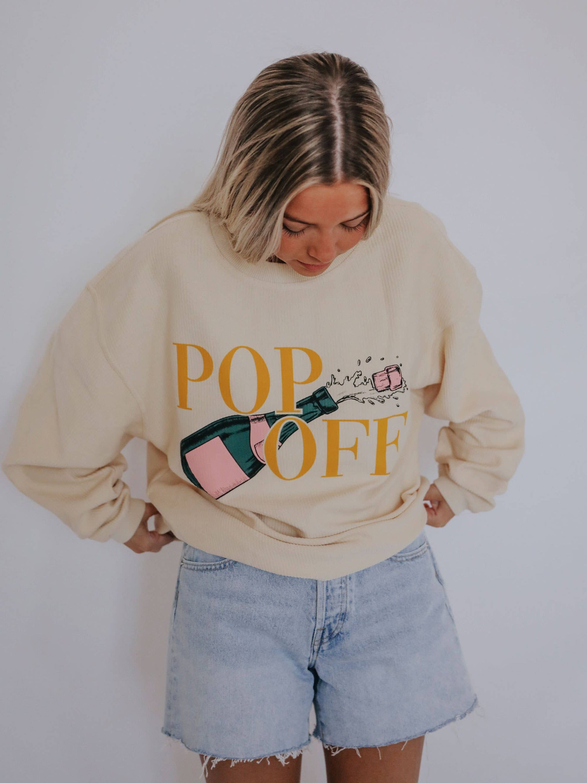 Kristin – Pop Off Corded Sweatshirt