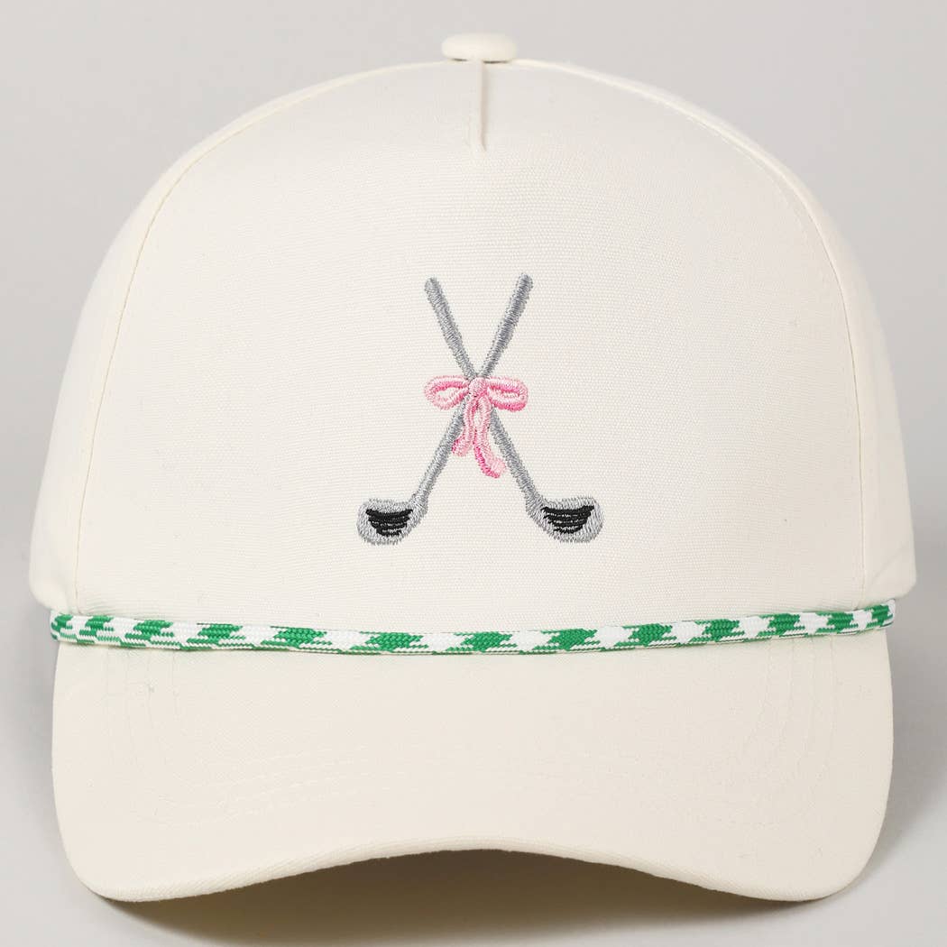 Nicky – Golf & Bow Embroidered Trucker Hat